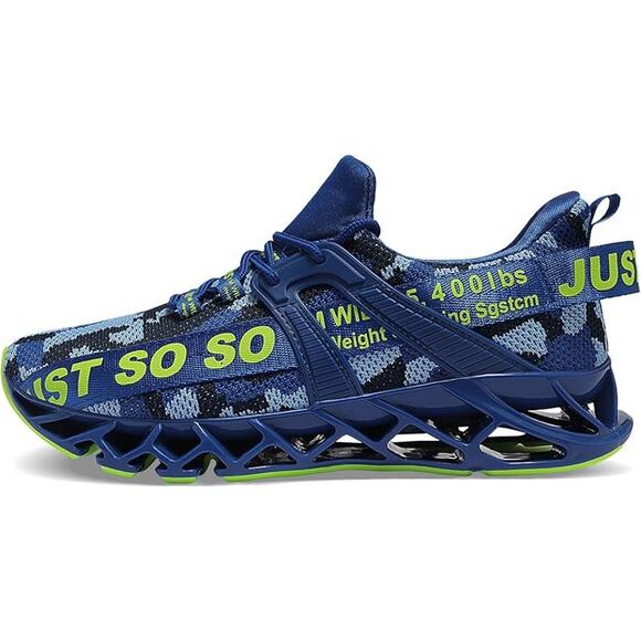 New Cokafil Mens Size 8 Blue Lace Up Blace Running Walking Athletic Shoes - Picture 3 of 6